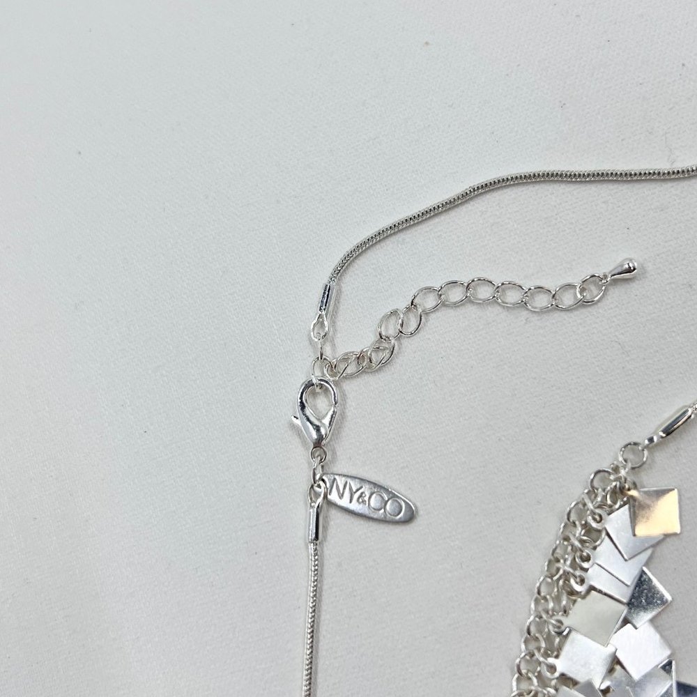 NWOT – NY & CO – Silver Tone Bib Style Multiple Layer Alloy 16” Necklace - Picture 5 of 5
